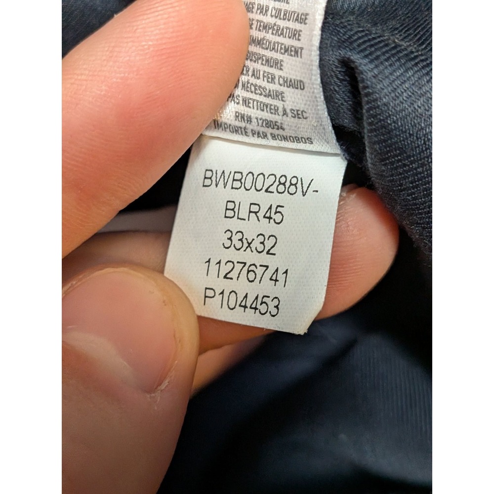 Bonobos Monday Mens Pants Navy 33x32 Weekday Warrior Slim Taper Chino Stretch - Picture 10 of 13